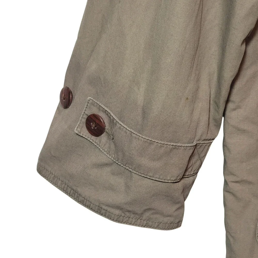 J. Crew Vintage Barn Jacket Tan Corduroy Collar Rugged Fall Canvas Coat L Tall